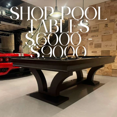 Pool table in a car showroom