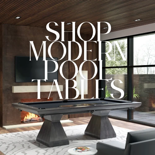 Modern pool table in a livingroom