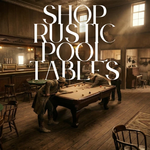 Rustic pool table in a dinning room
